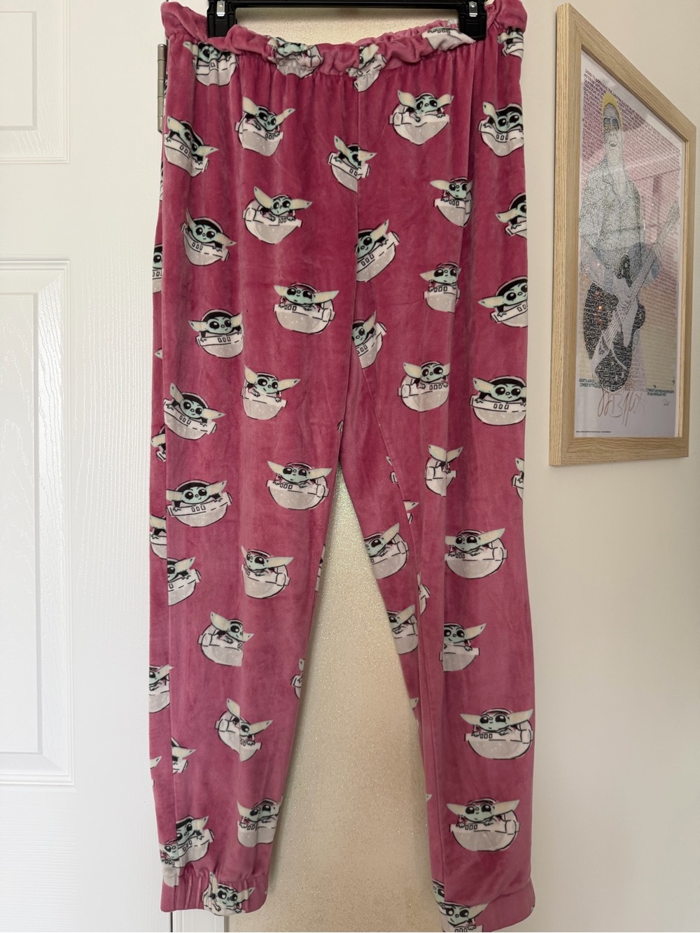 Star Wars Super Soft Pink Baby Yoda Print Pajama Pants - Picture 2 of 7
